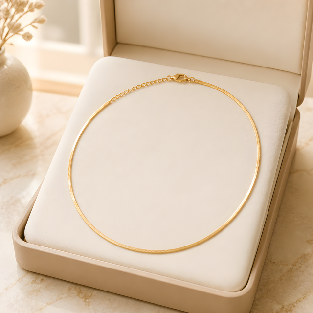 Micro Gold HerringboneNecklace