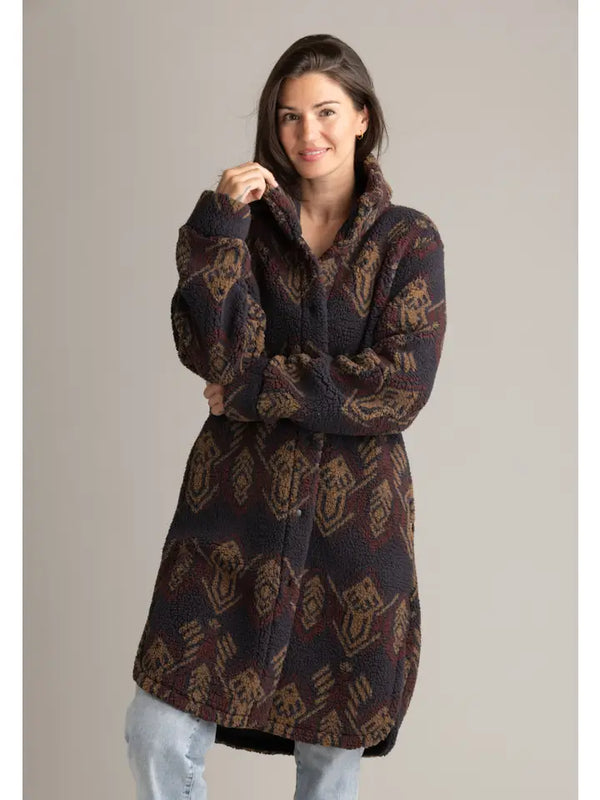 Women's Ainsley Long Sherpa Snap Jacket
