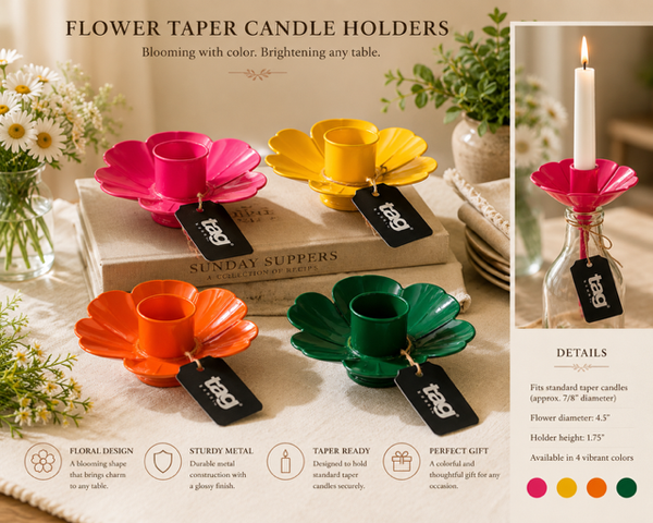 Flower Bottle Taper Candle Holder