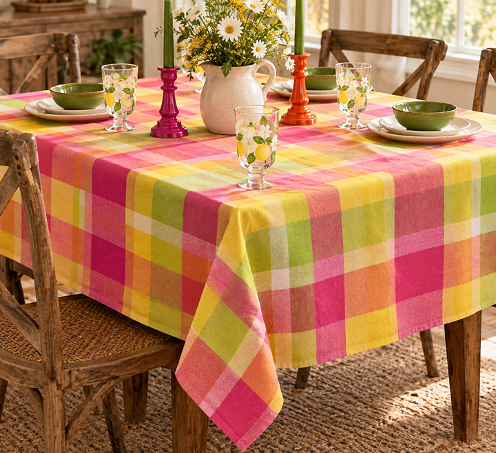 LemonCello Plaid Tablecloth