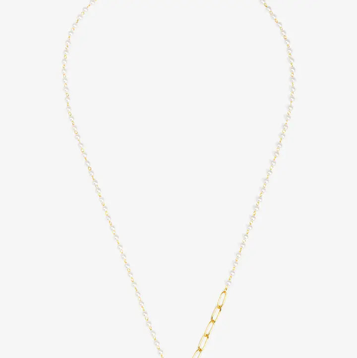 Petite Pearl Link Toggle Necklace
