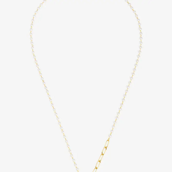 Petite Pearl Link Toggle Necklace