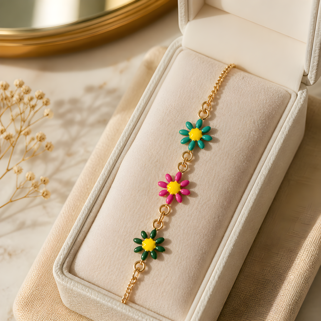 Daisy Gold Slider Bracelet