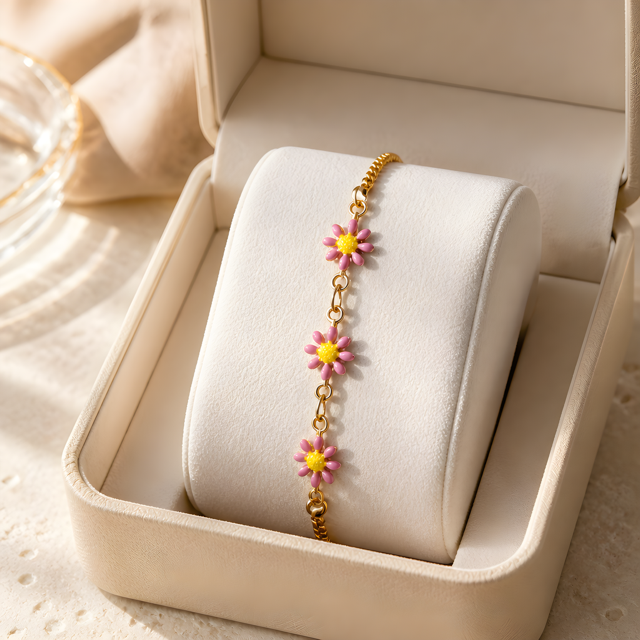 Daisy Gold Slider Bracelet