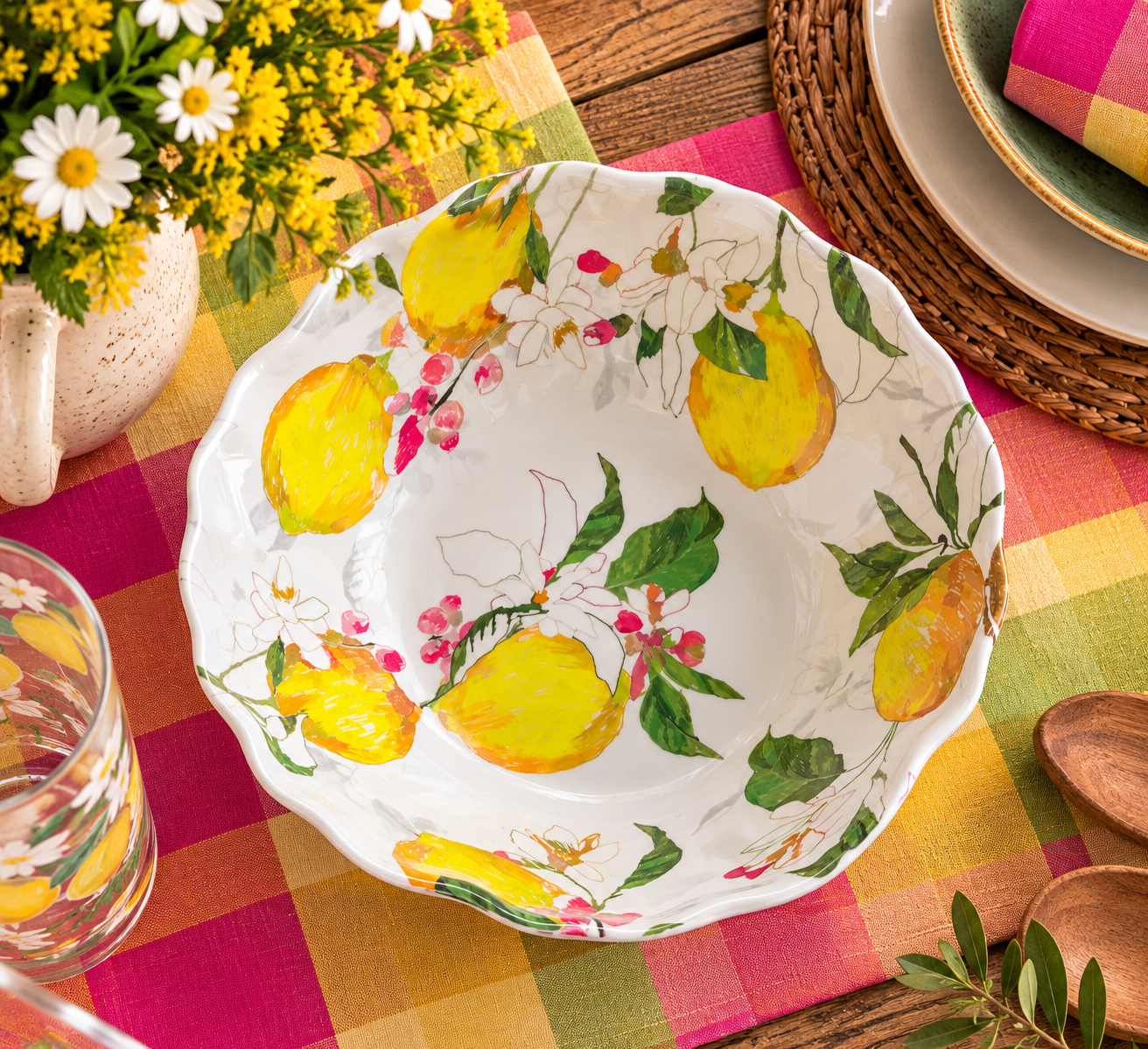 LemonCello Melamine Serving Bowl