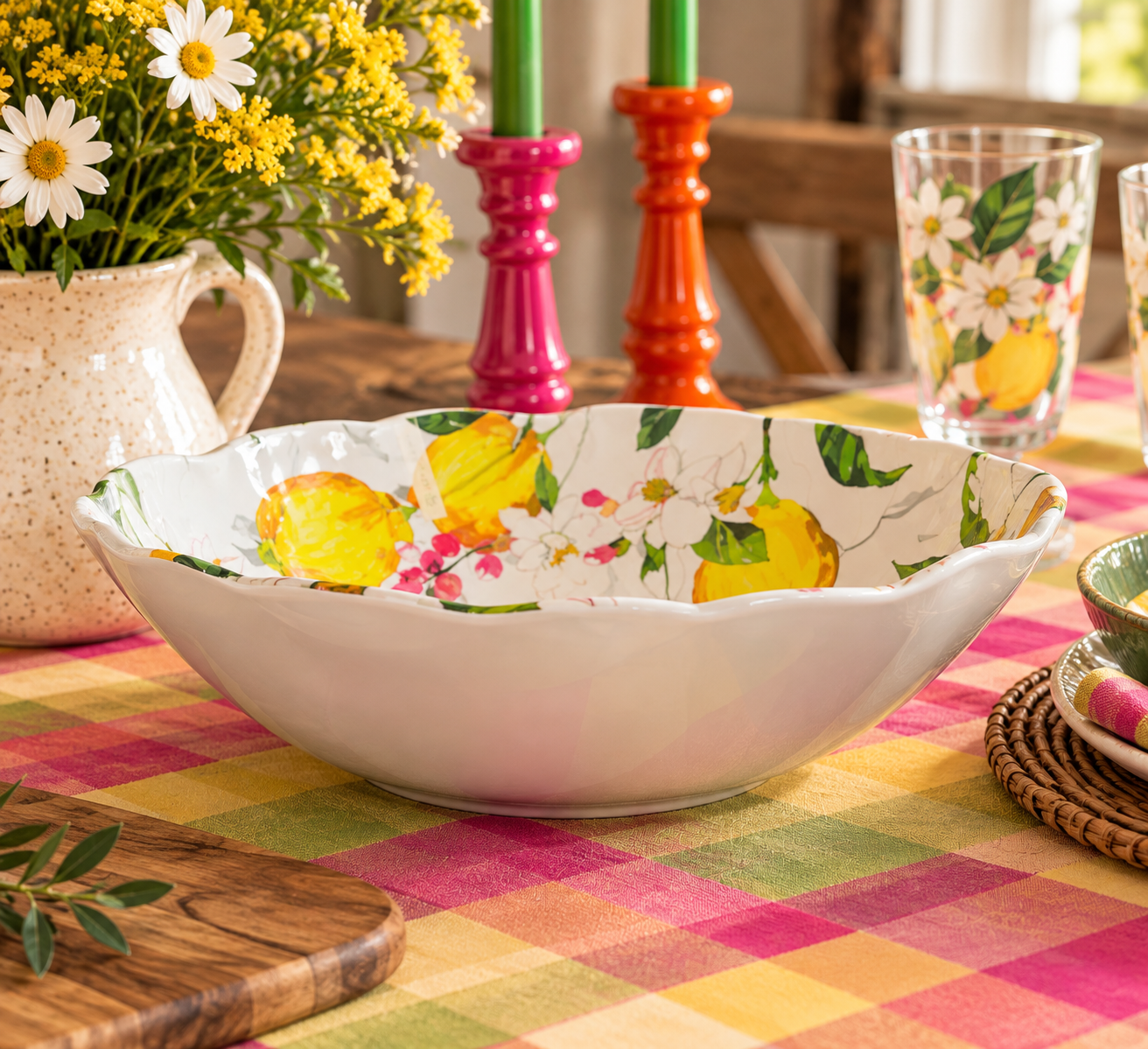 LemonCello Melamine Serving Bowl