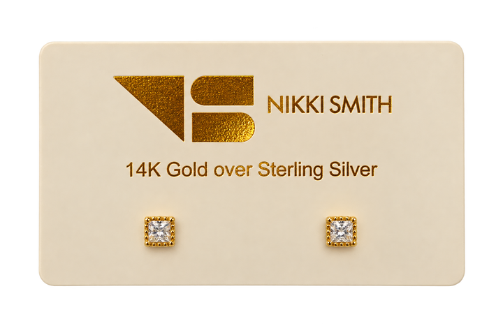 Hadley Crystal Square Stud Earrings