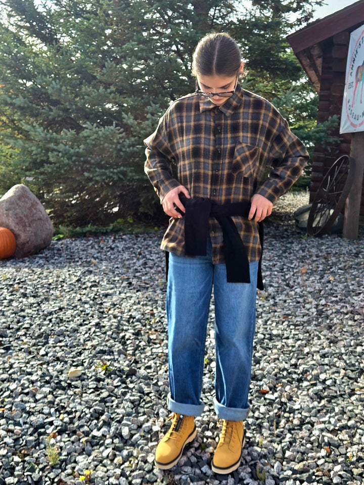 Women's Plaid Button-Up Shirt