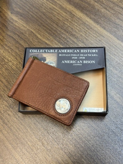 Bison Clip Wallet + Nickel