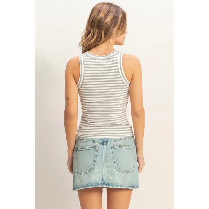 Striped Ribbed Racerback Tank