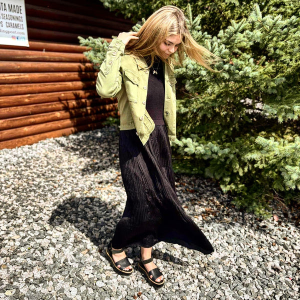 Combo Fabric Sleeveless Maxi Dress
