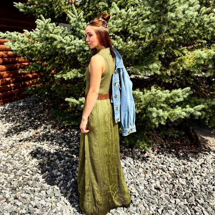 Mock Neck Sleeveless Maxi Dress