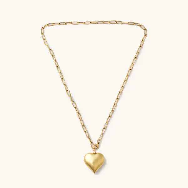 Bubble Heart Chain Necklace | Gold