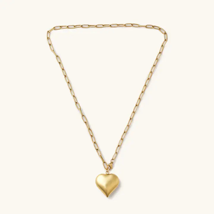 Bubble Heart Chain Necklace | Gold