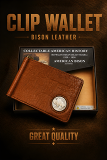 Bison Clip Wallet + Nickel