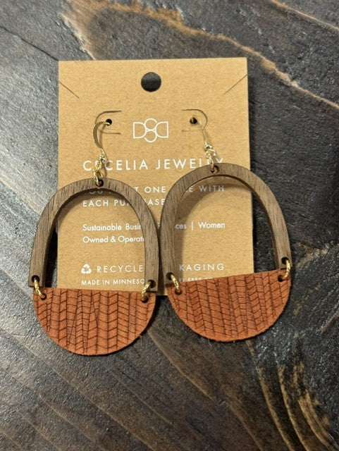 Half Moon-Wood Earrings