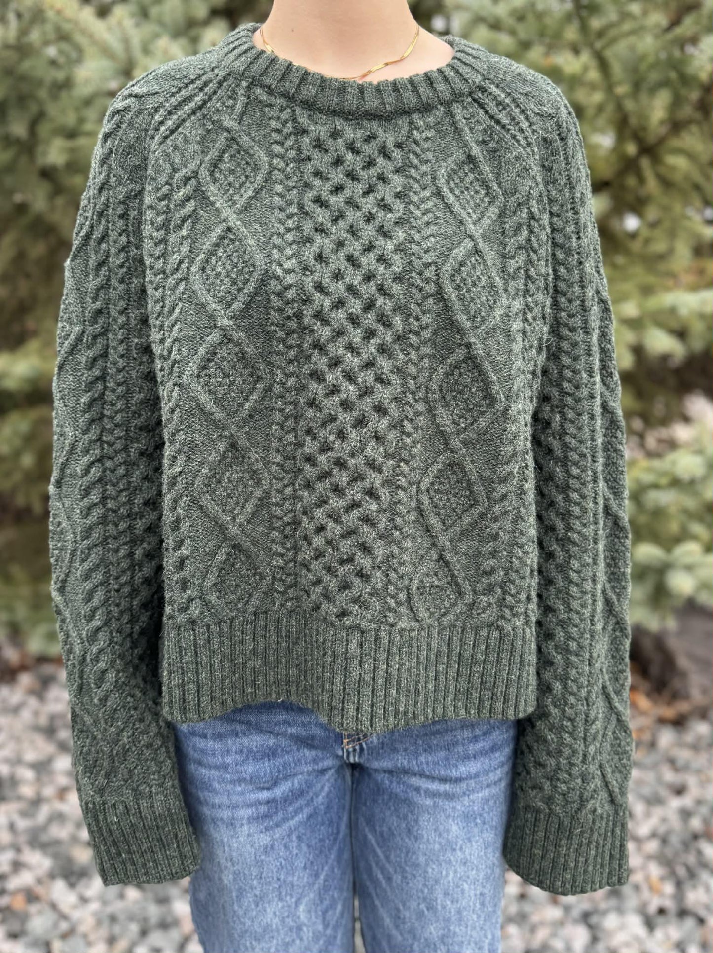 Cropped Fisherman Sweater