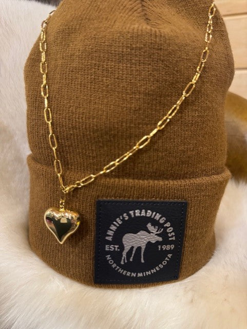 Bubble Heart Chain Necklace | Gold